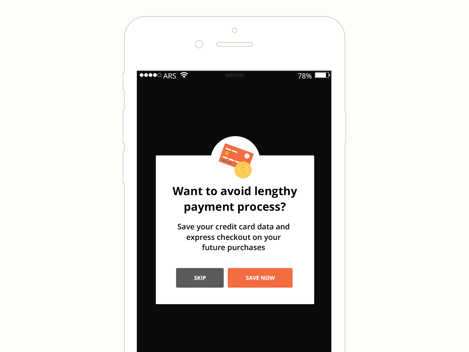 Encouraging users to add credit card details use-case
