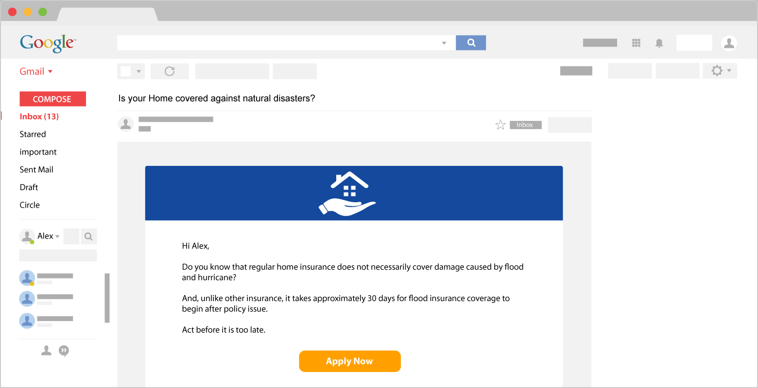weather based email triggers for insurance
