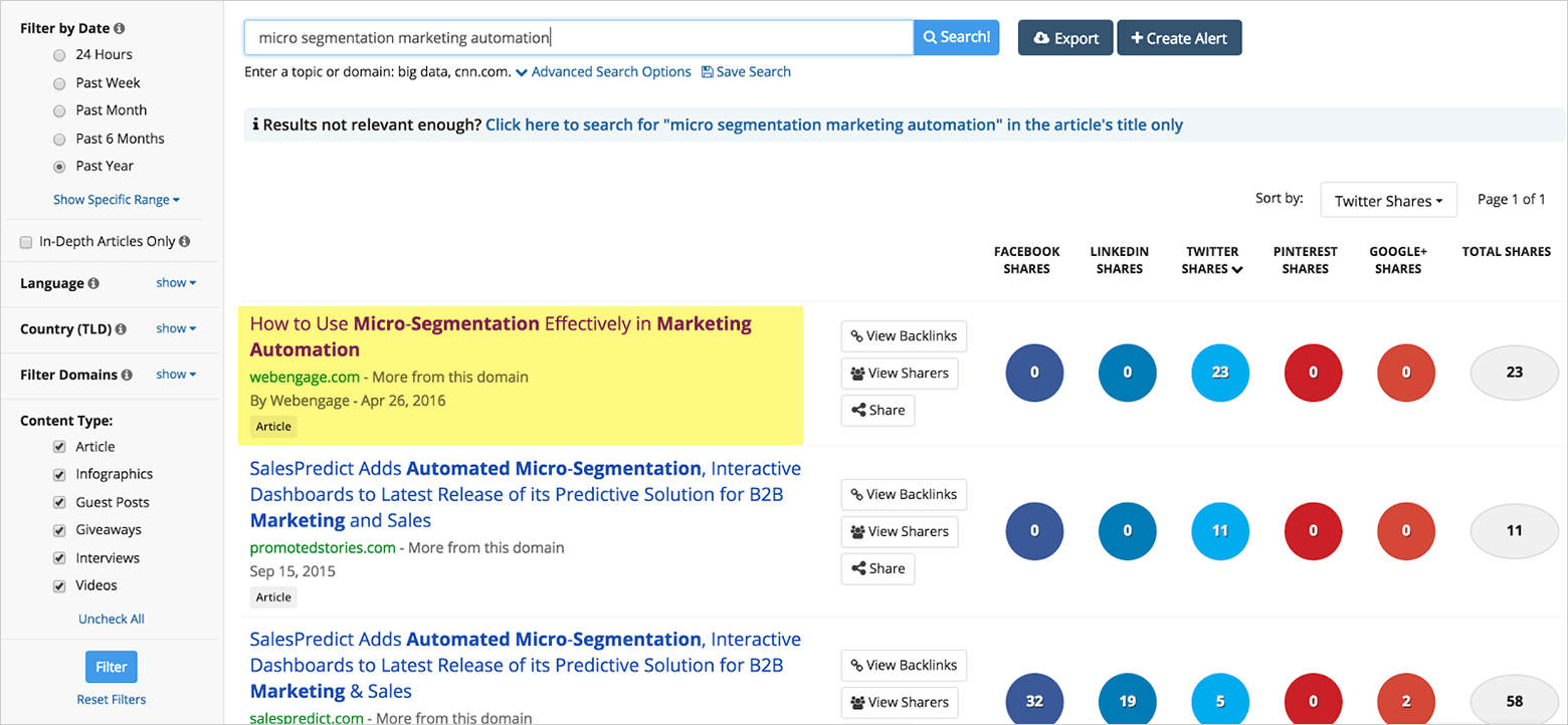 webengage in buzzsumo