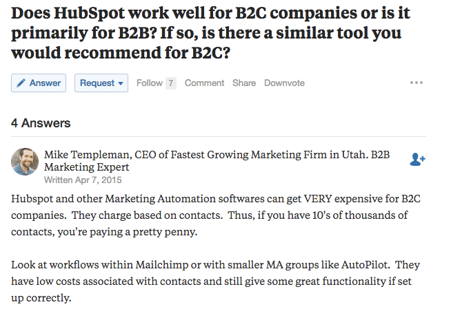 B2C Marketing Automation Quora Questions