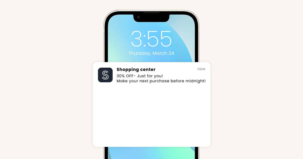 Flash-Sale announcement through push message