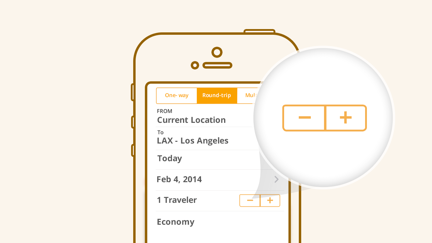 Stepper controls in app