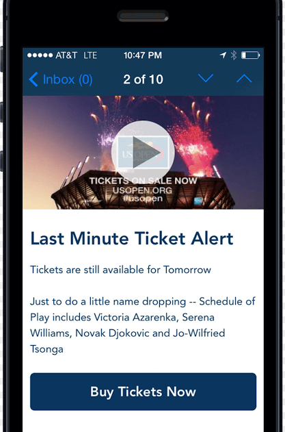 instent in app notification for users to take action