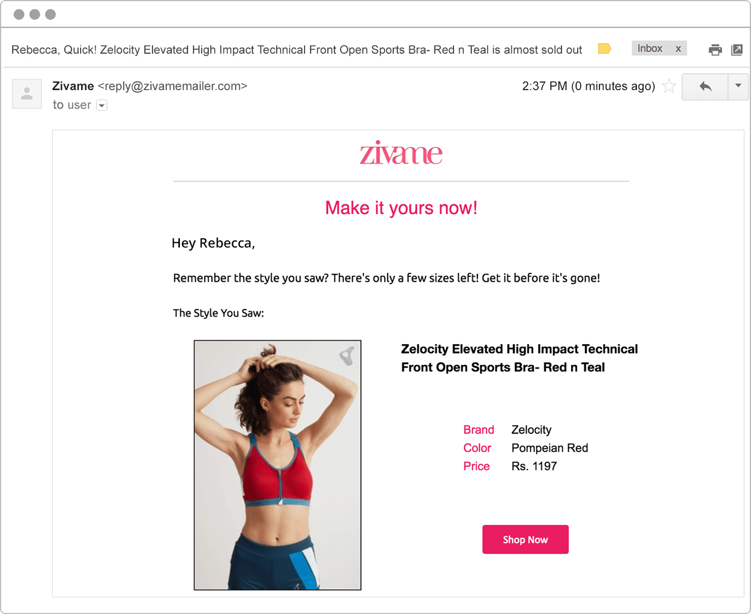 Targeted Page Abandonment Email | WebEngage