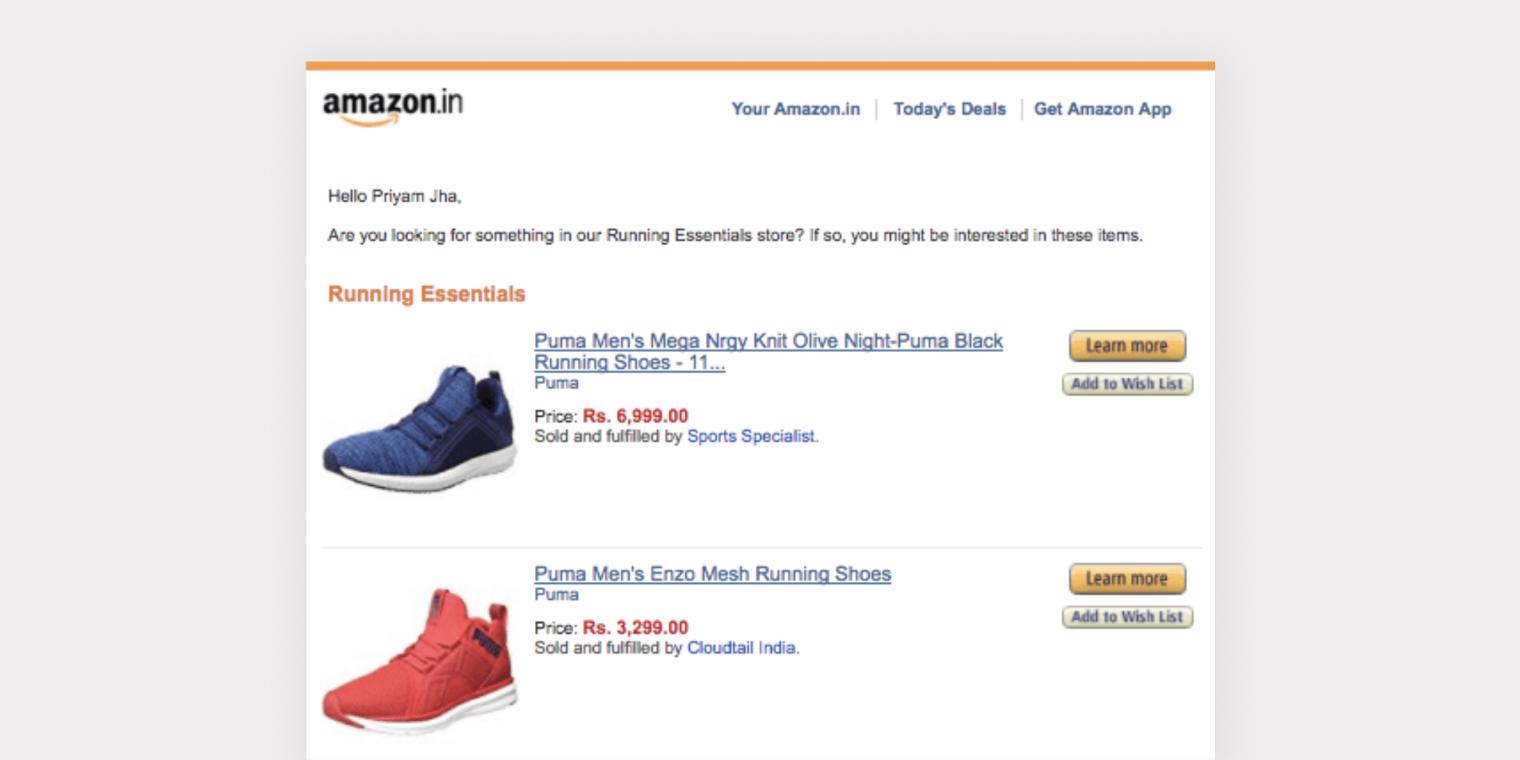 email goes one step beyond the regular personalization tactic