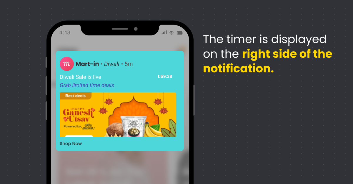 Countdown layout timer push