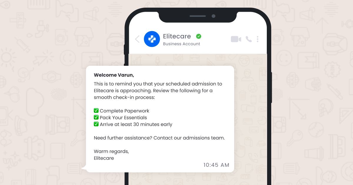 Patient check-in reminders