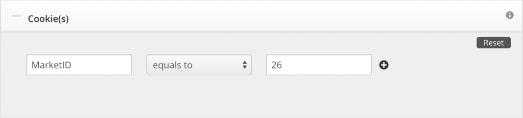 Cookie based targeting example