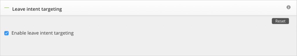 leave intent individual page targeting setup