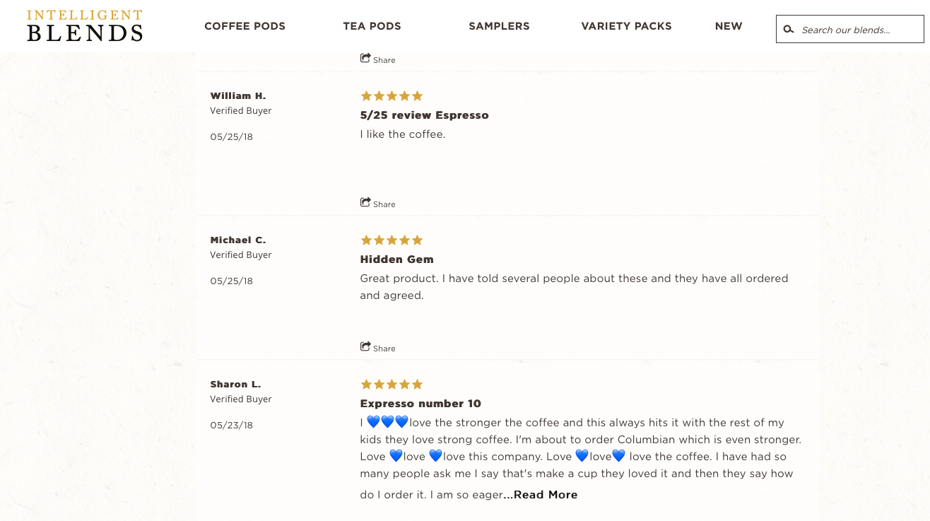 customer reviews and rating - Intelligent-Blend