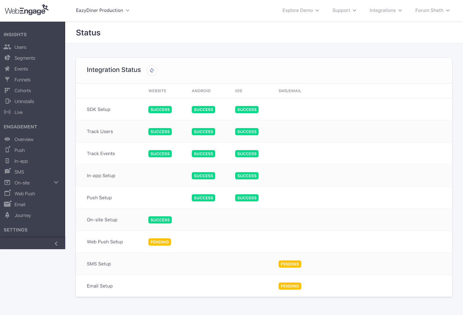 Real-Time Indication with WebEngage