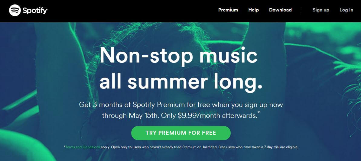 Spotify CTA example