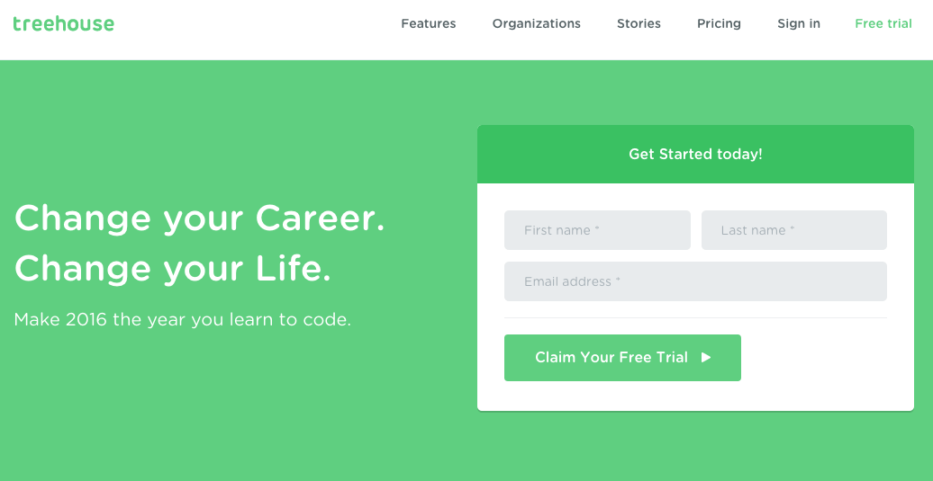 free trial Call-To-Action example