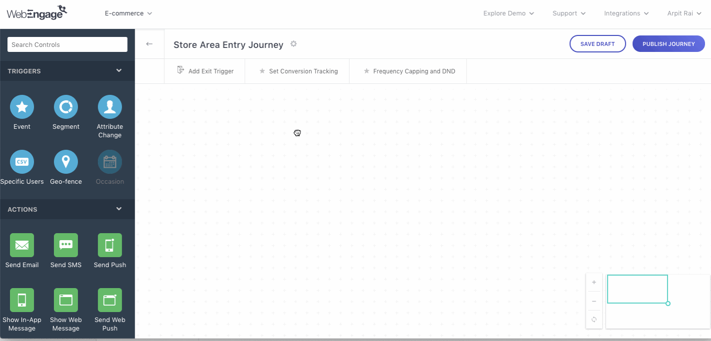Geofencing with WebEngage Journeys