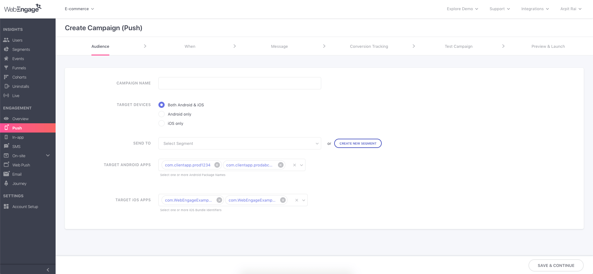 Push Notifications with WebEngage - 1