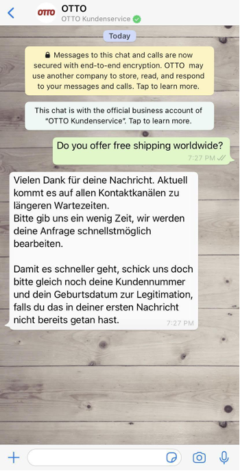 Otto's WhatsApp Marketing Experience| WebEngage