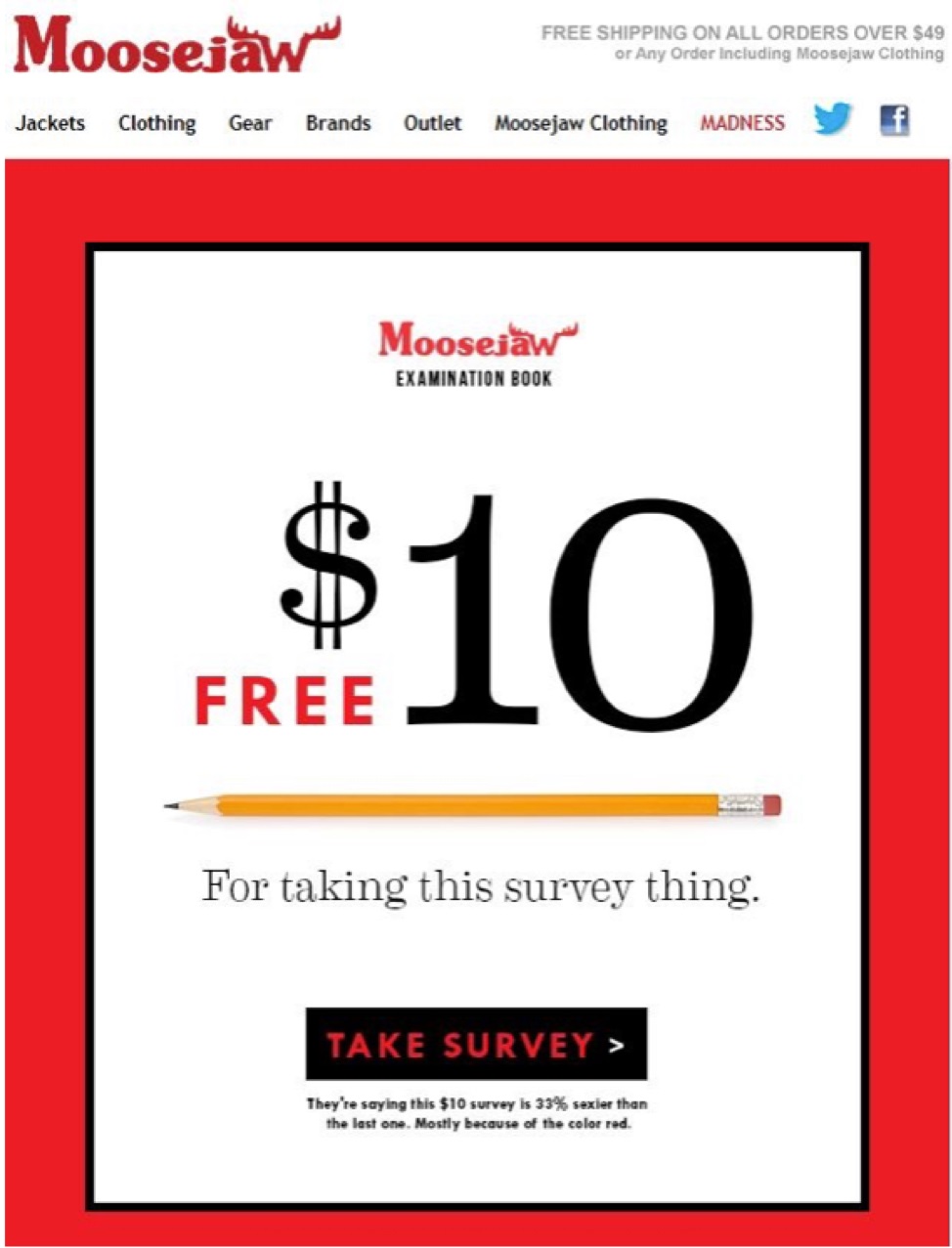 Personalized Feedback Email by Moosejaw | WebEngage