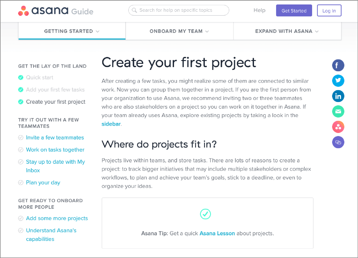 Asana's Self Help Option | WebEngage