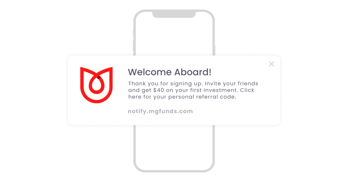 Welcome message / CTA