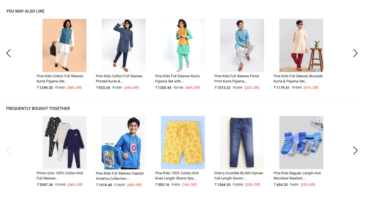 Firstcry's website | recommendations