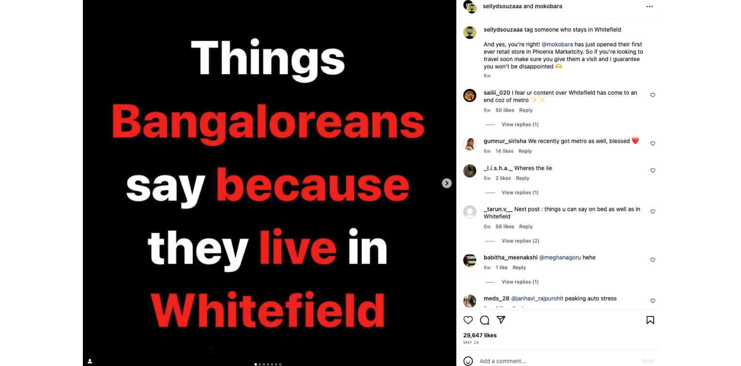 example from Mokobara, an Indian D2C brand that sells durable and stylish suitcases