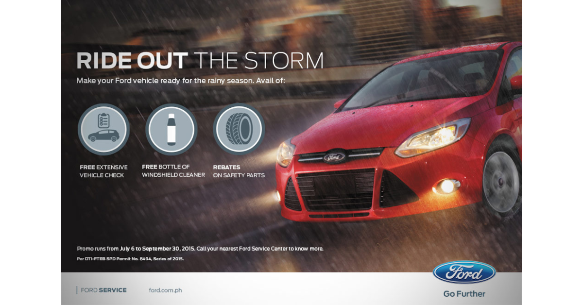 Ford uses the rainy weather