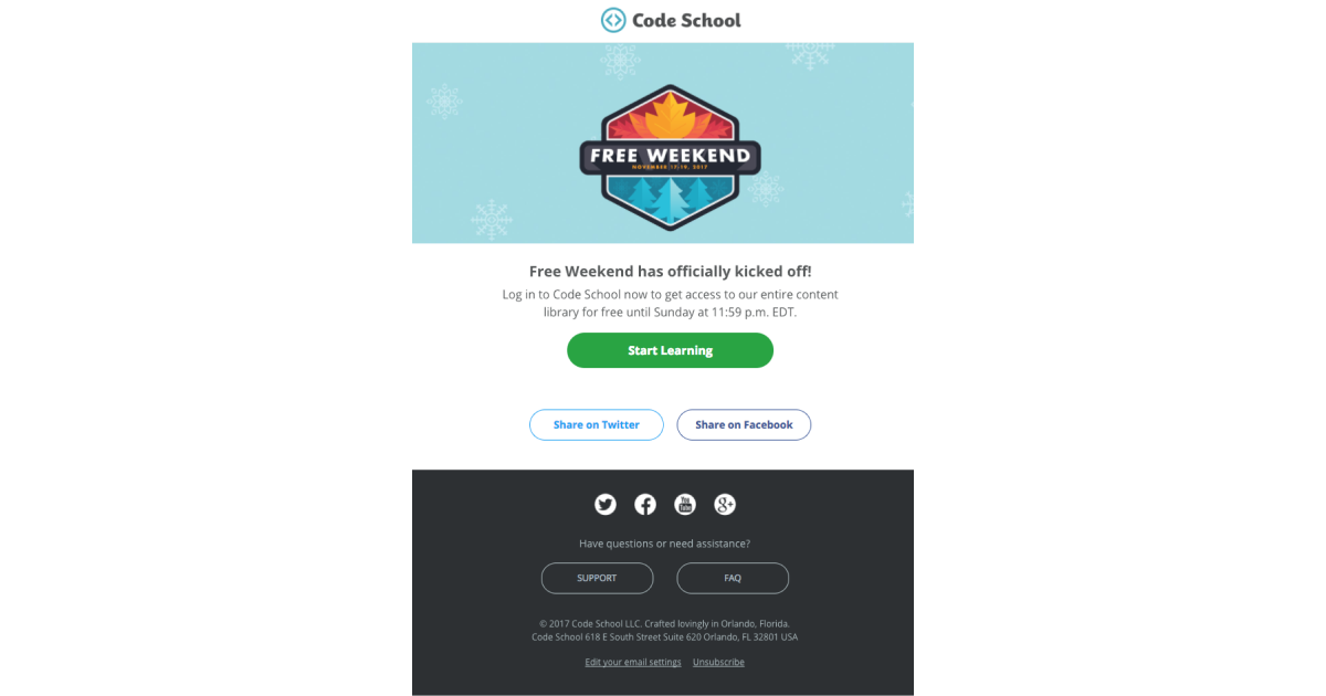 example of Code School, an EdTech platform specializing in offering coding courses