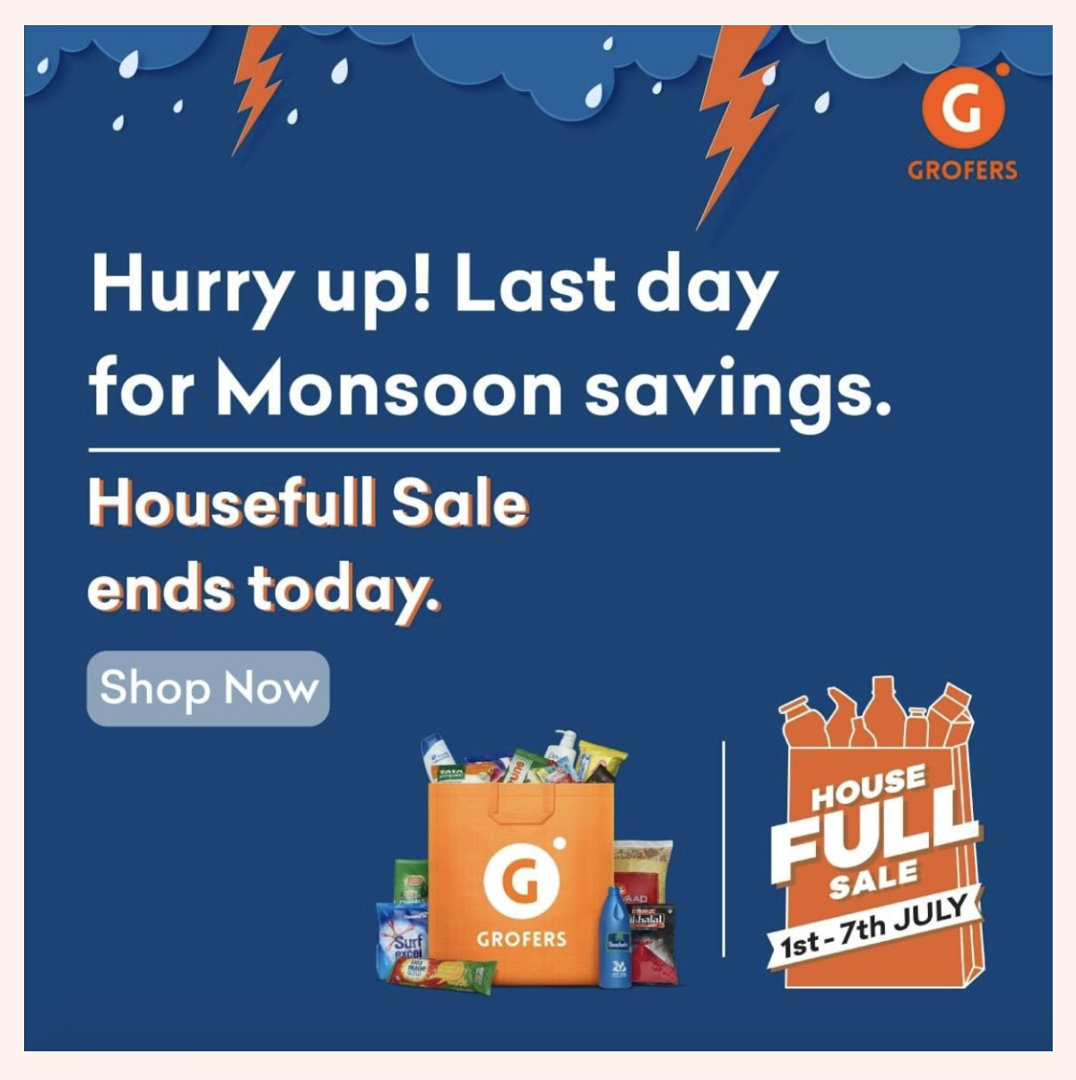 Grofers monsoon user engagement