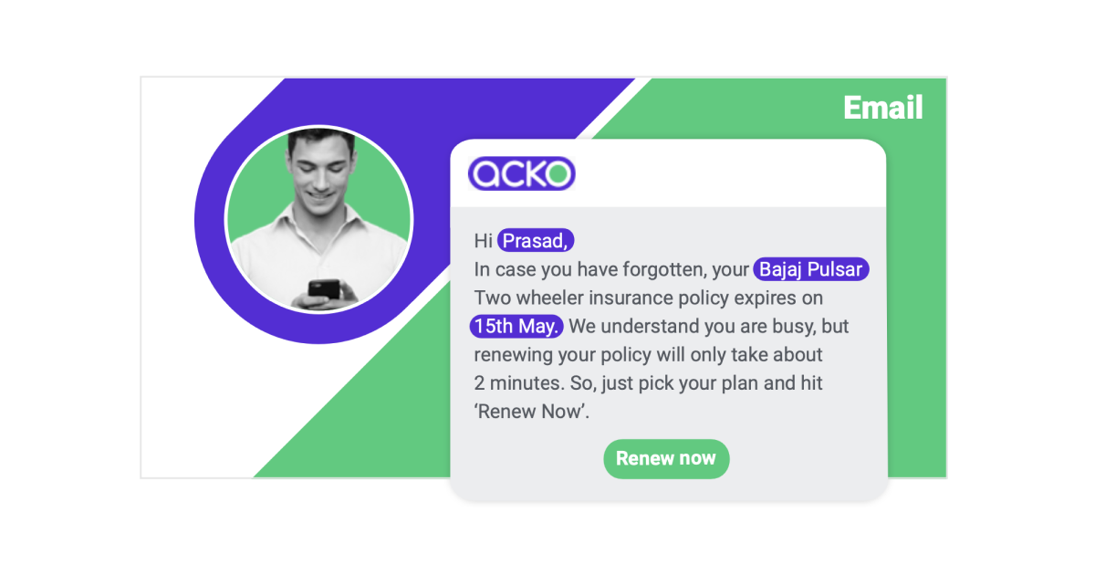 reminds a user to renew a bike insurance plan