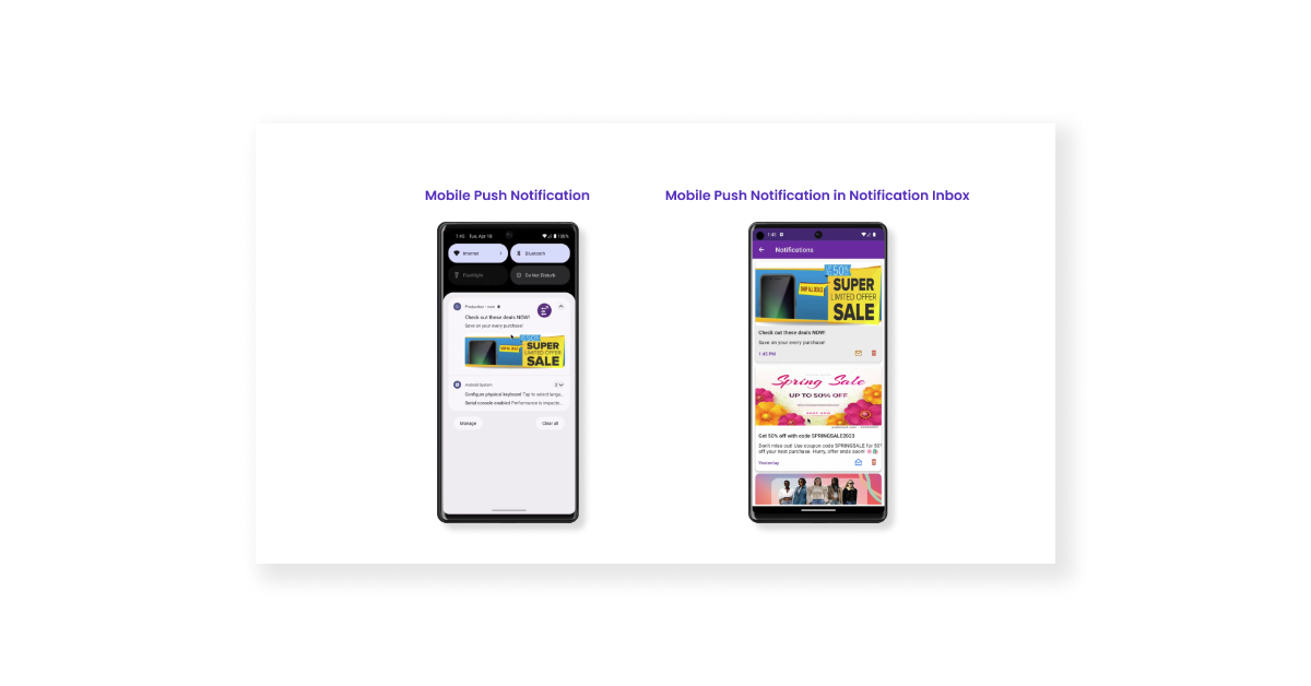 Mobile push notification of Black Friday sale