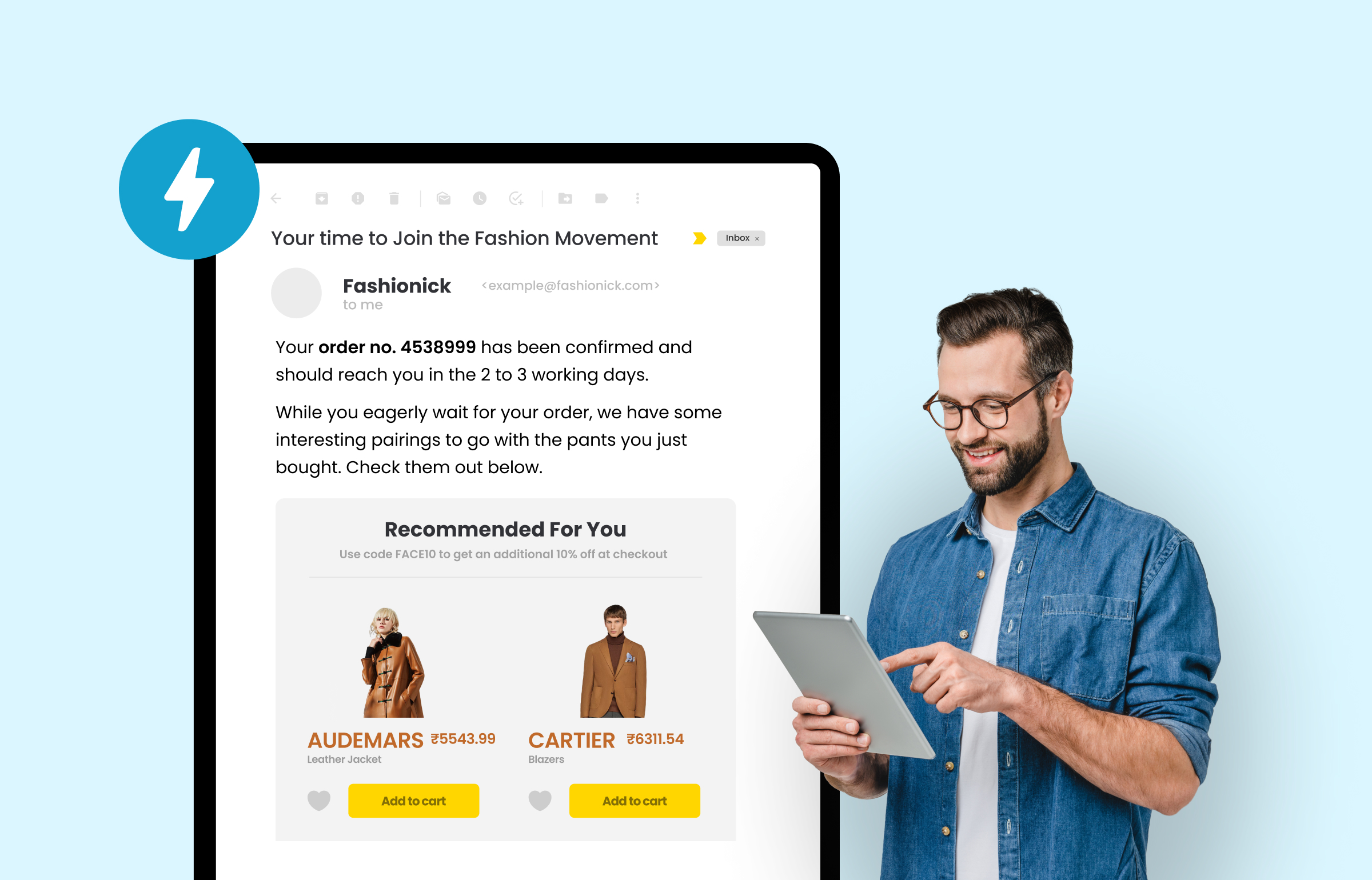 transactional email containing order confirmation