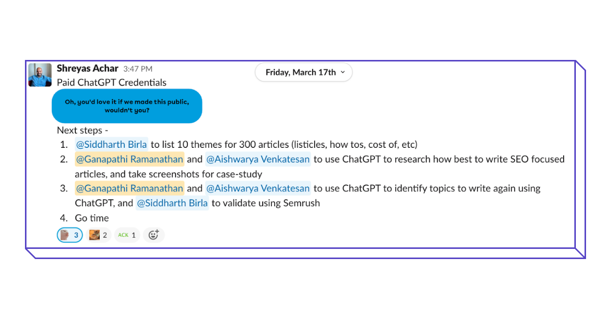 How teams are using ChatGPT well.... for everything.